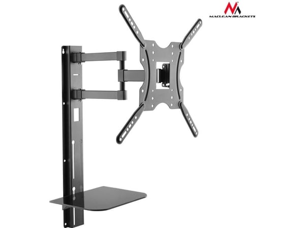 Maclean MC-772 - Brakett - justerbar arm - for TV, DVD - metall, glass - svart - skjermstørrelse: 32"-55" - veggmonterbar