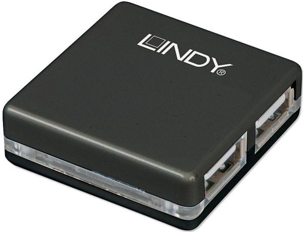 Lindy 42742, USB 2.0, 480 Mbit/s, Sort, 40 mm, 40 mm, 12 mm