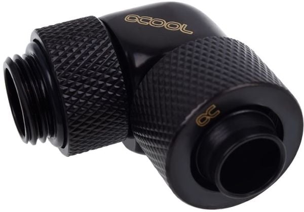 Alphacool Eiszapfen 13/10mm compression fitting 90° rotatable G1/4 - Armatur for væskekjølesystem - mørkesvart, svart matte