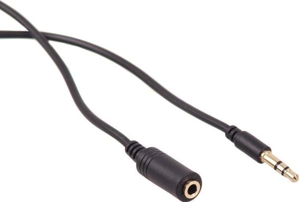 Maclean MCTV-821 - Lydforlengelseskabel - mini-phone stereo 3.5 mm hann til mini-phone stereo 3.5 mm hunn - 5 m - skjermet - svart