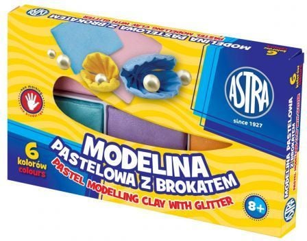 Astra Modelina Astra 6 färger pastell med glitter (304118001)