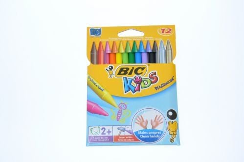 BIC KIDS Plastidecor, 12 kpl, Musta, Sininen, Ruskea, Kulta, Vihreä, Vaaleansininen, Vaaleanvihreä, Oranssi, Vaaleanpunainen,..., 12 väriä