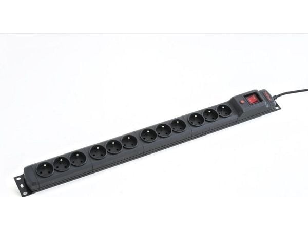 POWER STRIP RACK 19" ARMAC MULTI M12 5M 12X 230V EN PYSTYASENNUS MUSTA