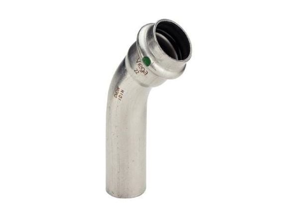 VIEGA Inox bøjning 45 grader 42 mmInox, rustfri stålmuffe/nippel, SC-Contur
