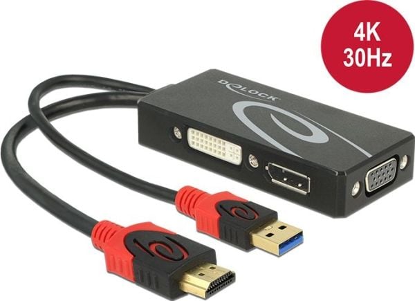 Delock - Videotransformator - HDMI - DVI, DisplayPort, VGA - sortering - detailsalg