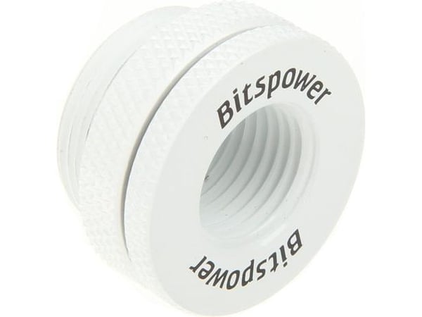 Bitspower-hus bussning anslutning rak G1/4 tum hona till G1/4 tum hona - vit