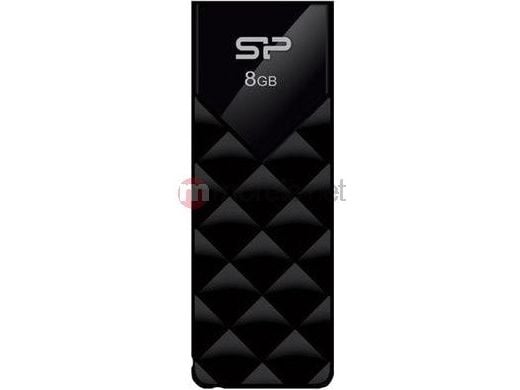 SILICON POWER Ultima U03 - USB-flashstasjon - 8 GB - USB 2.0 - mystikksvart