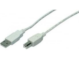 LogiLink 1.8m USB 2.0, 1,8 m, USB A, USB B, USB 2.0, Hankjønn/hankjønn, Grå