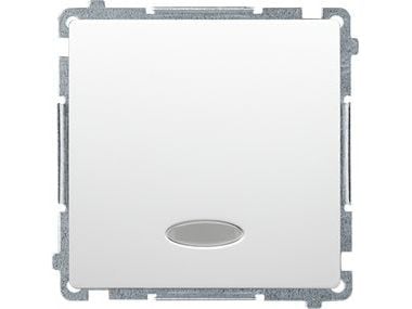 Kontakt-Simon BMP1L.01/11, Tryckknappsbrytare, Plast, Vit, IP20, IP44, 250 V, 10 A