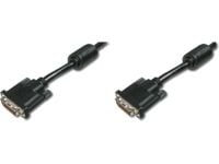 MicroConnect - DVI-kaapeli - dual link - DVI-D (uros) - DVI-D (uros) - 2 m - sormiruuvit - musta