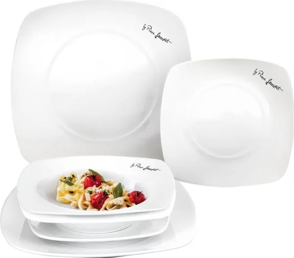 Lamart LT9002, 3 henkilö(t), Posliini, Valkoinen, Neliö, 24,5 cm, 19,2 cm