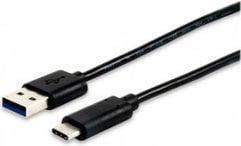 Equip 12834107, 1 m, USB A, USB C, USB 3.2 Gen 2 (3.1 Gen 2), Hankjønn/hankjønn, Sort