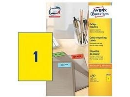 Avery - Gul - A4 (210 x 297 mm) 100 stk (100 ark x 1) merkelapper