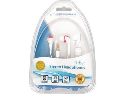 Esperanza EH127 - Ørepropper - i øret - kablet - 3,5 mm jakk - hvit, rosa
