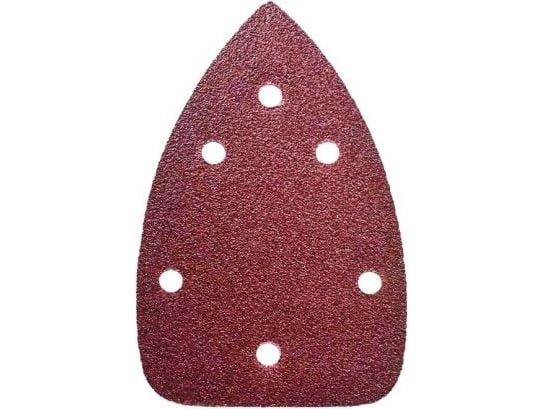 Dedra trekantet slipepapir med hull og borrelås 140 x 140 x 80 mm grad 180, 5 stk (DED79416)