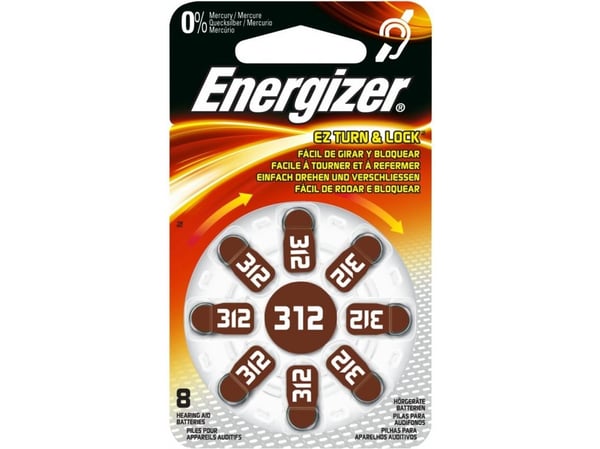 Energizer EZChange 312 - Batteri 8 x PR41 - Sinkluft - 150 mAh