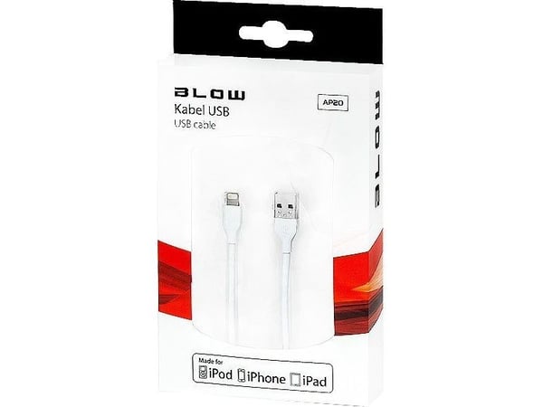 USB-kaapeli Blow USB-A - 1 m valkoinen (66-088#)
