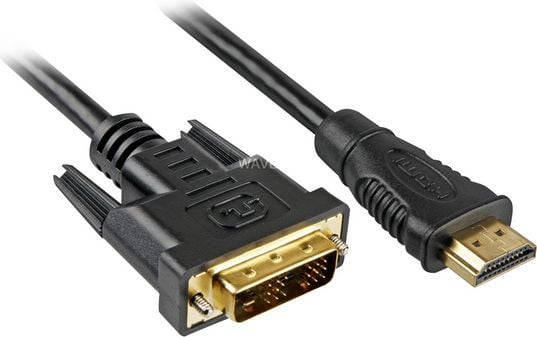 Sharkoon - Sovitinkaapeli - single link - HDMI uros - DVI-D uros - 3 m