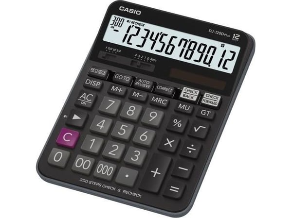 Casio DJ-120D Plus - Skrivbordskalkylator - 12 siffror - batteri, solcellspanel