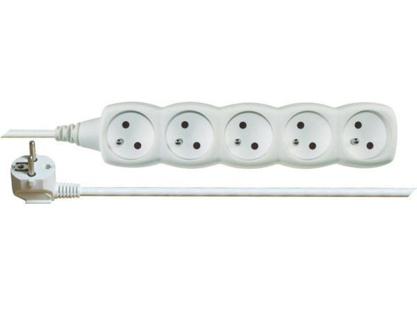 Emos 1902050200, Perus, Valkoinen, 5 AC-pistorasia(a), 2 m, 250 V, 10 A