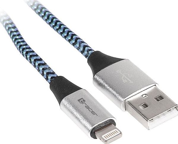 Tracer - Lightning-kabel - Lightning hann til USB hann - 1 m - svart, blå