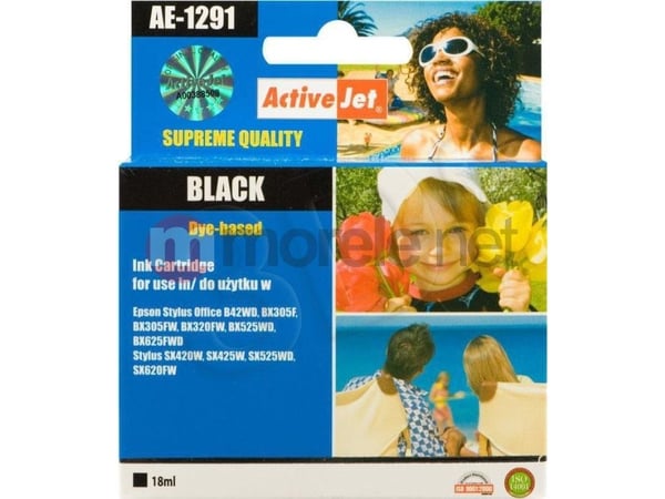 Activejet AE-1291N, Høyt (XL) utbytte, Sort, Pigmentbasert blekk, 18 ml, 1 stykker
