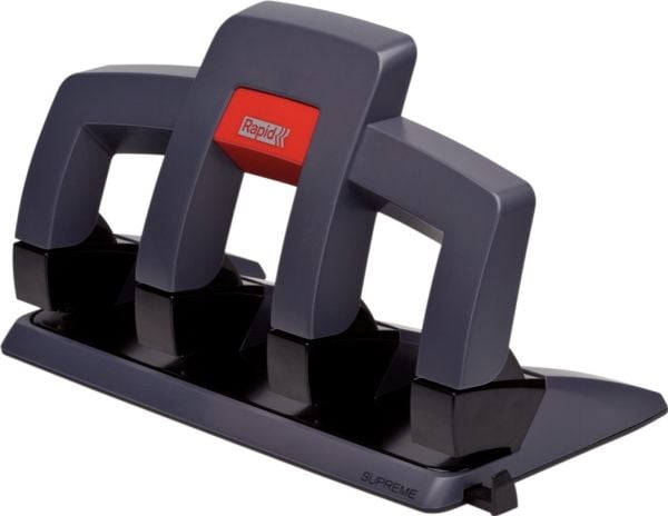 Rapid Supreme SP34 - Hullstanser - 30 ark / 3 mm - 4 hull - ABS-plast, metall - grafittsvart