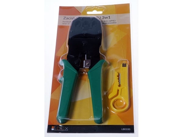 Libox krympeverktøy for RJ11/RJ12/RJ45-tilkoblinger + avmantler (LB0100)
