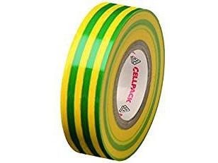 CellPack Cellpack 145808 isolasjonstape nr. 128 grønn, gul (L x B) 10 m x 19 mm 1 stk