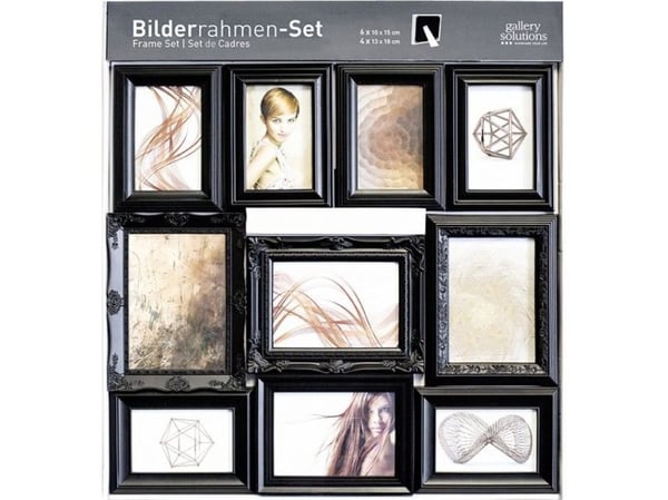 Nielsen Design billedramme 10 stk ornamentsett sort plast (8999325)