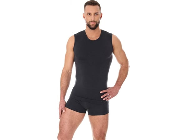 Brubeck ermeløs genser i merinoull COMFORT WOOL grafitt str. XXL (SL10160)