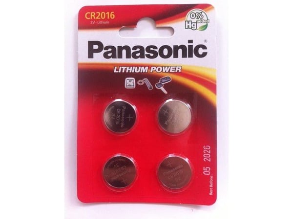 Panasonic CR-2016EL/4B, Engangsbatteri, CR2016, Lithium, 3 V, 4 stykker, 165 mAh