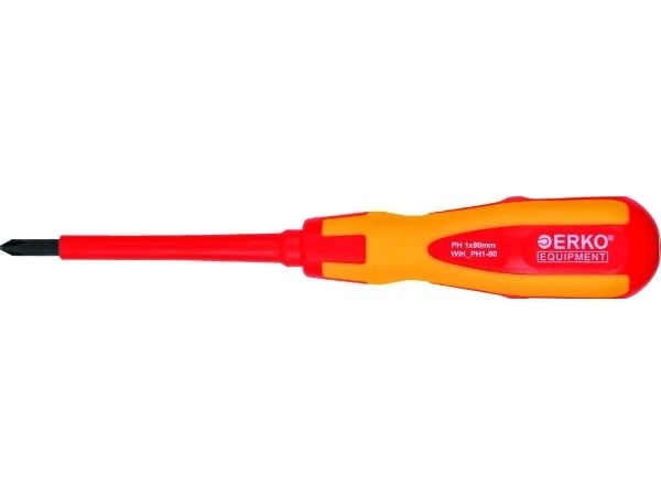 Erko isolert kryssskrutrekker PH1 80mm (WIK_PH1-80) Erko isolert kryssskrutrekker PH1 80mm (WIK_PH1-80)