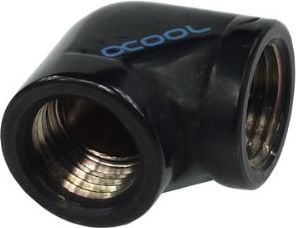 Alphacool HF L- connector 2 x G1/4 inner thread - Forbindelsesadapter for væskekjølesystem - mørkesvart