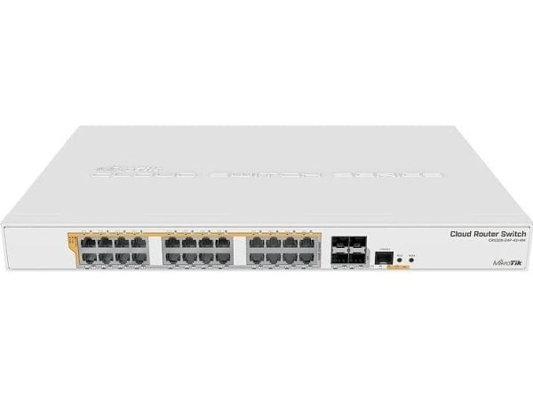 MikroTik Cloud Router Switch CRS328-24P-4S+RM - Switch - L3 - Styrt - 24 x 10/100/1000 (PoE) + 4 x 10 Gigabit SFP+ - rackmonterbar - PoE+ (450 W)