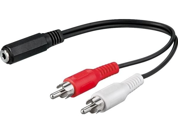 Goobay 50092, 3.5mm, Hunkjønn, 2 x RCA, Hankjønn, 0,2 m, Sort, Rød, Hvit