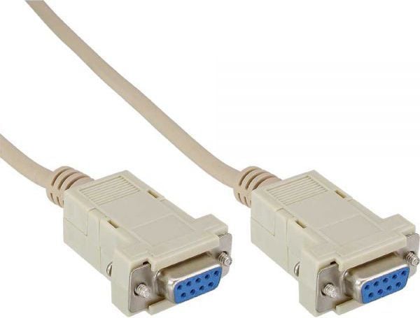 InLine® Nullmodemkabel, 9pin uttag / uttag 2m, klippt