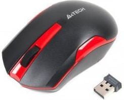 A4Tech G3-200N, Molempikätinen, Optinen, Langaton RF, 1000 DPI, Musta, Punainen