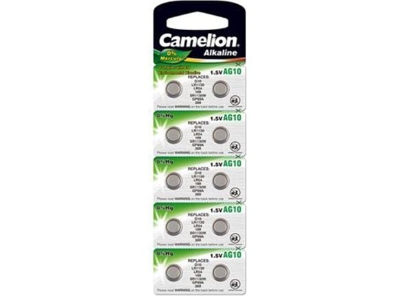 Camelion AG10-BP10 - Paristo 10 x LR54 - Alkaliparisto - 80 mAh