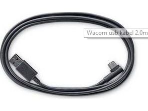 Wacom - USB-kaapeli - mini-USB tyyppi B (han) vinklet til USB (han) lige - 2 m - Intuos Pro Large, Medium, Small -laitteille