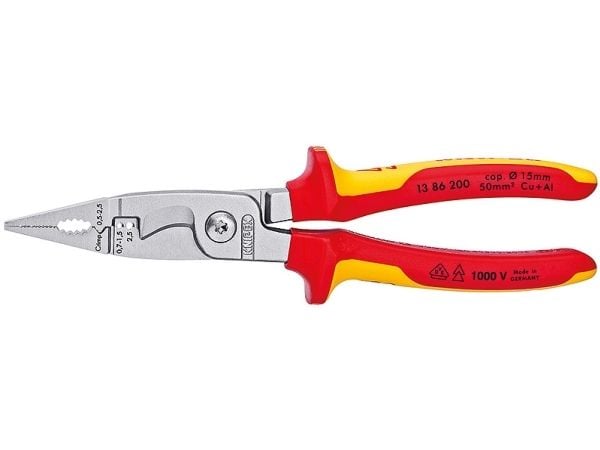 Knipex-pihdit sähkötöihin 6in1 200mm 1000V VDE (13 86 200)