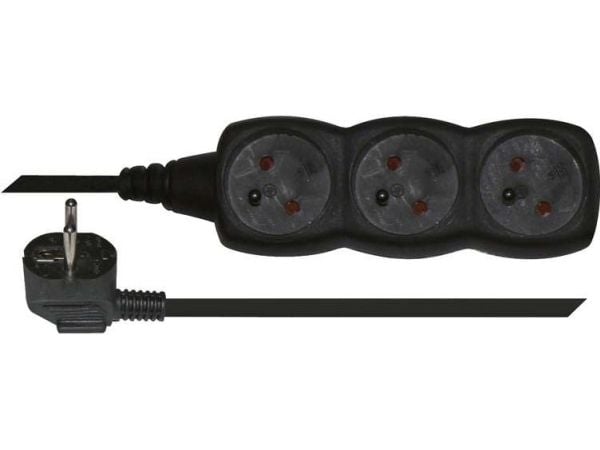 Emos 1902230300, Perus, Musta, 3 AC-pistorasia(a), 3 m, 250 V, 10 A