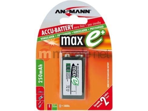 ANSMANN maxE plus - Akku 9V - NiMH - (ladattava) - 250 mAh