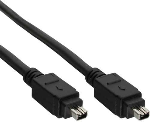 InLine FireWire M-M 3m, Sort, 3 m, 4-p, 4-p, Hankjønn/hankjønn, 1 stykker