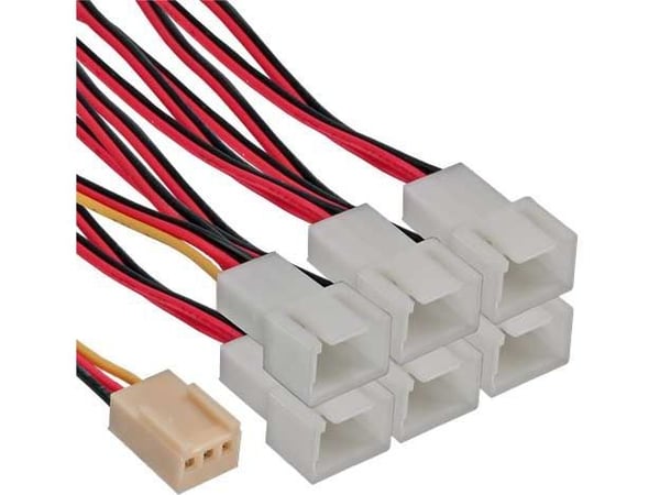 InLine Molex - 6 x Molex F-M 0.15m, 0,15 m, 3-pin, Flerfarget, 1 stykker