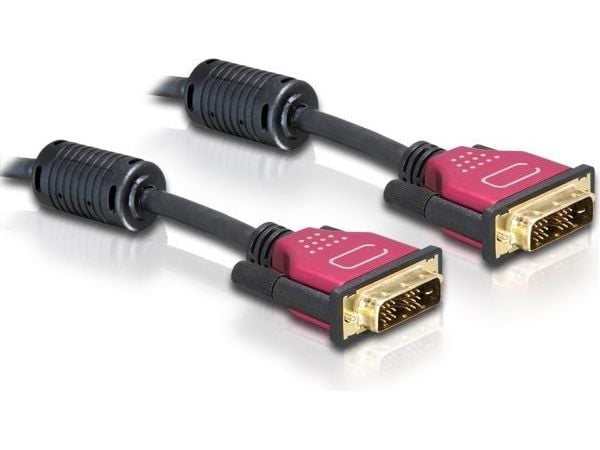 Delock - DVI-kabel - dobbeltlenke - DVI-D (hann) til DVI-D (hann) - 3 m