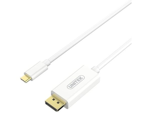 UNITEK V400A, 1,8 m, USB C, DisplayPort, Valkoinen