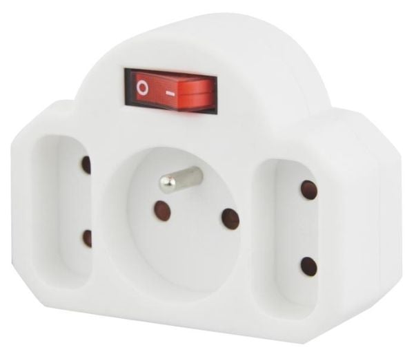 Emos 1905130000, Type C (Europlug), Type C (Europlug), 250 V, 10 A, Hvit, Hankjønn/hunkjønn