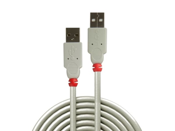 Lindy 41934, 3 m, USB A, USB A, USB 2.0, 0,48 Gbit/s, Grå