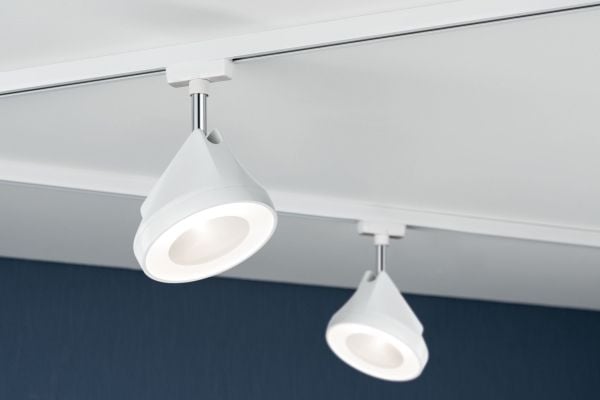 Paulmann 954.47, Spotlight på skinne, 1 ampuller, LED, 2700 K, 1180 lm, Kromfarget, Hvit